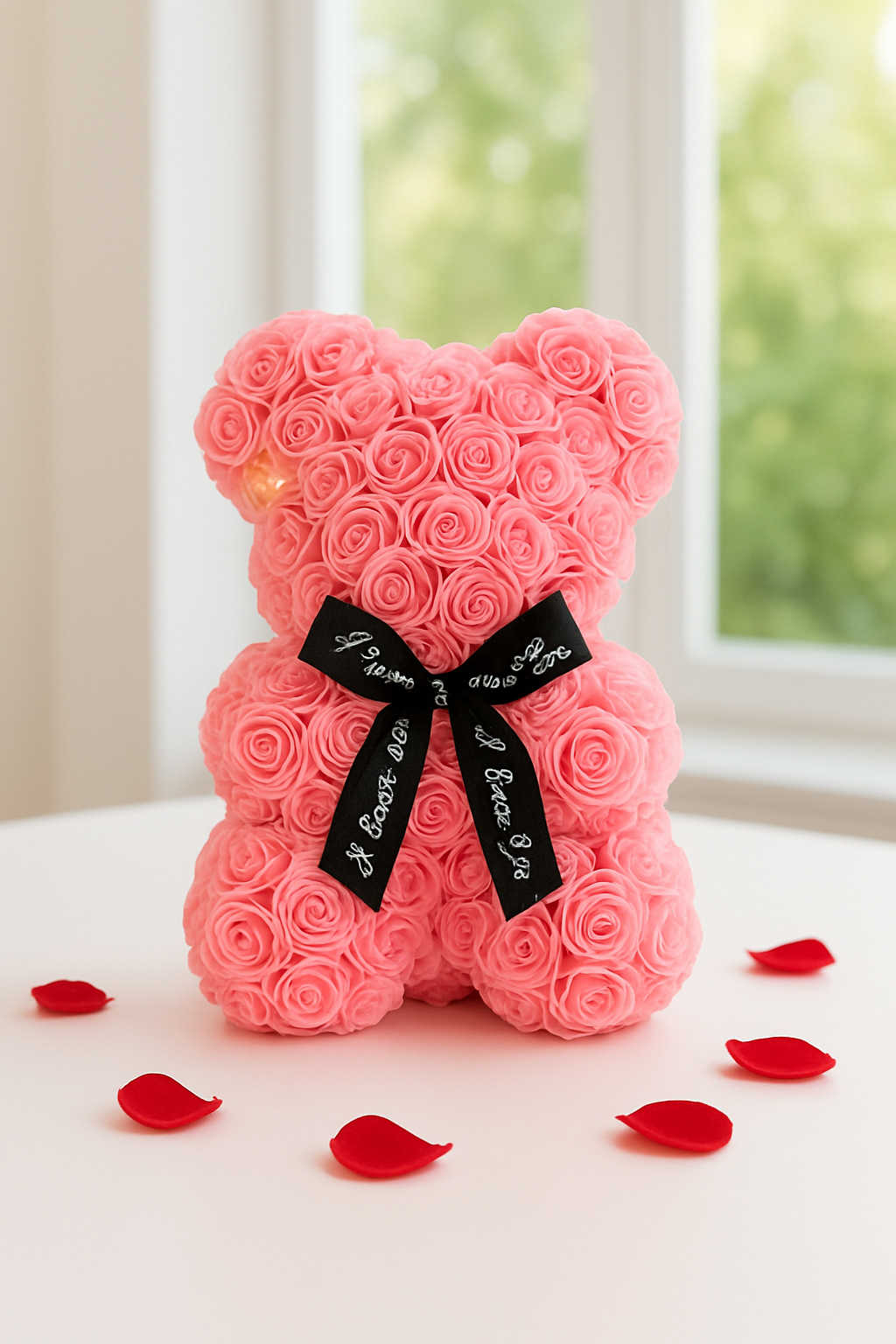 Ours en rose artificielle avec eclairage LED