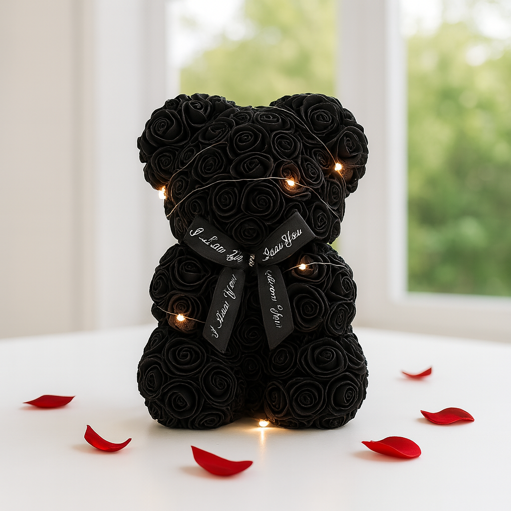 Ours en rose artificielle avec eclairage LED