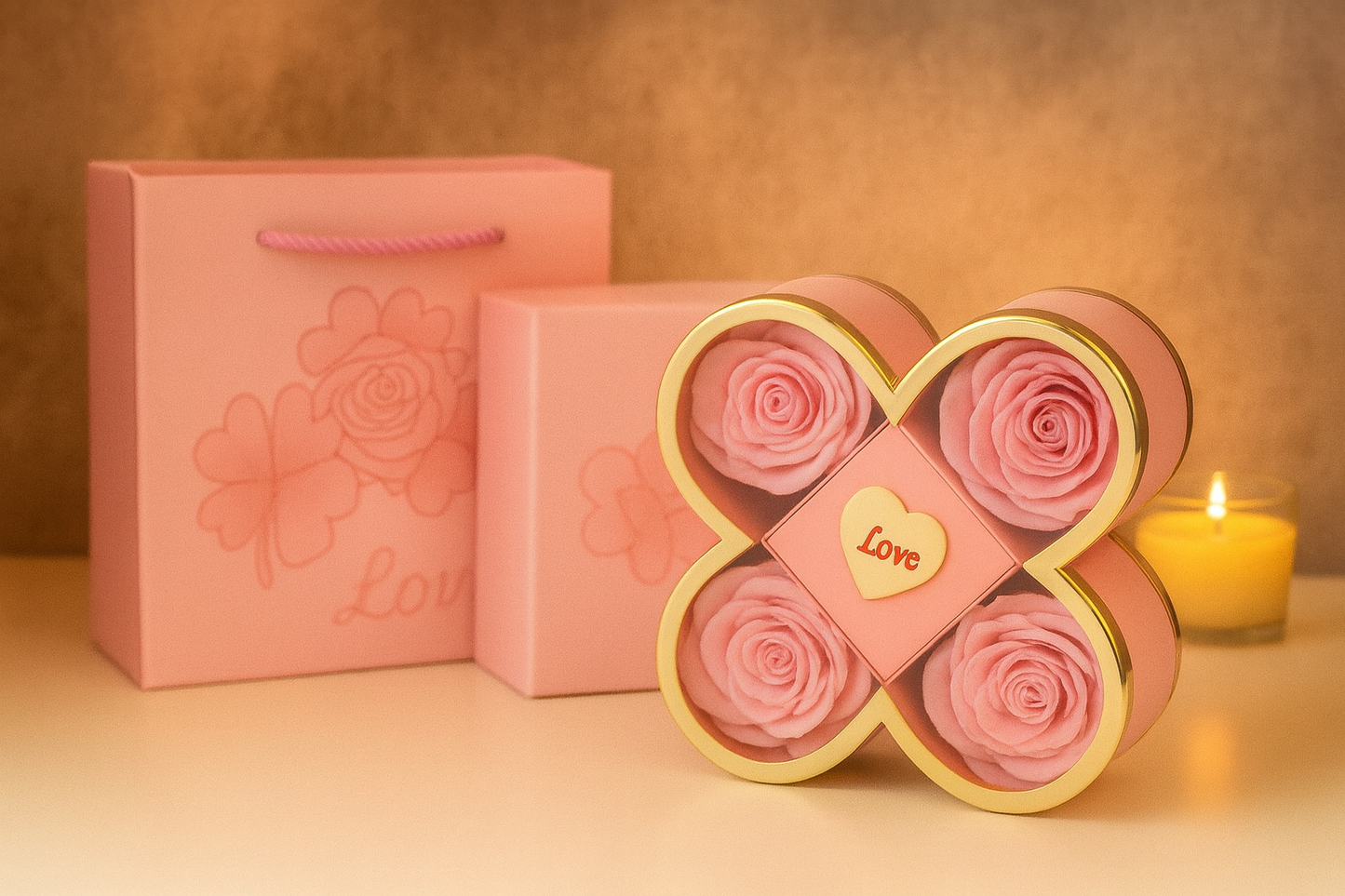 Coffret Fleurs Éternelles & Bijou Personnalisé