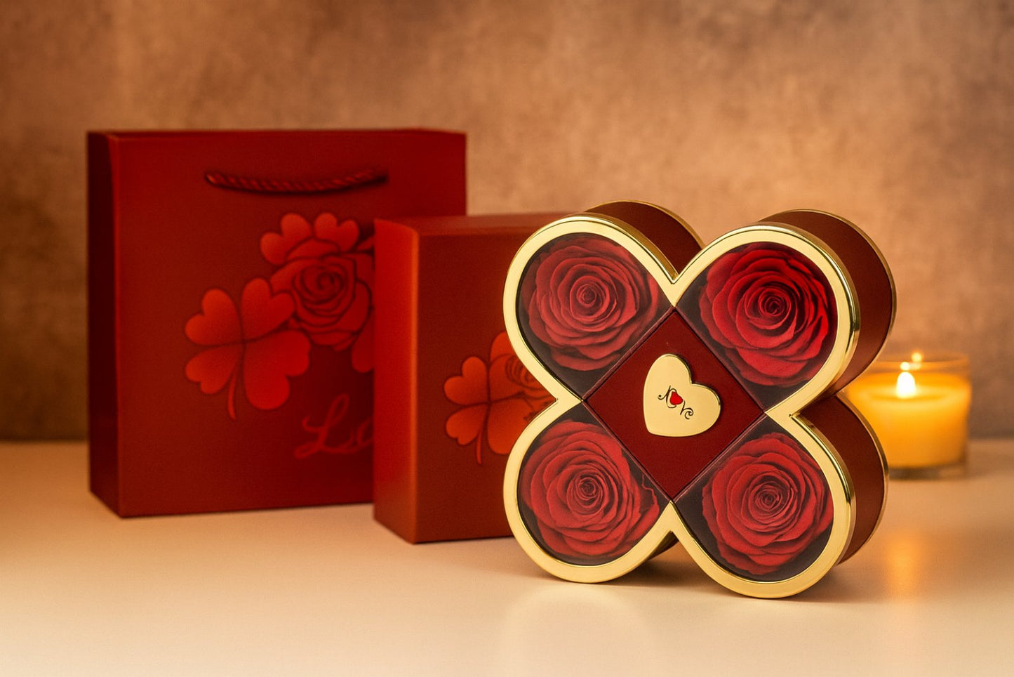 Coffret Fleurs Éternelles & Bijou Personnalisé